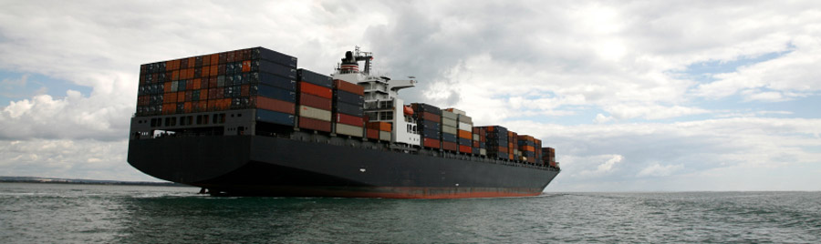 Cargo ship on the ocean